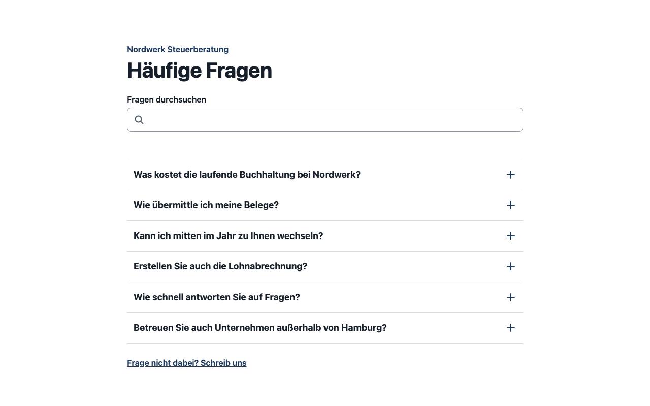 Beispielergebnis: FAQ-Bereich mit strukturierten Daten