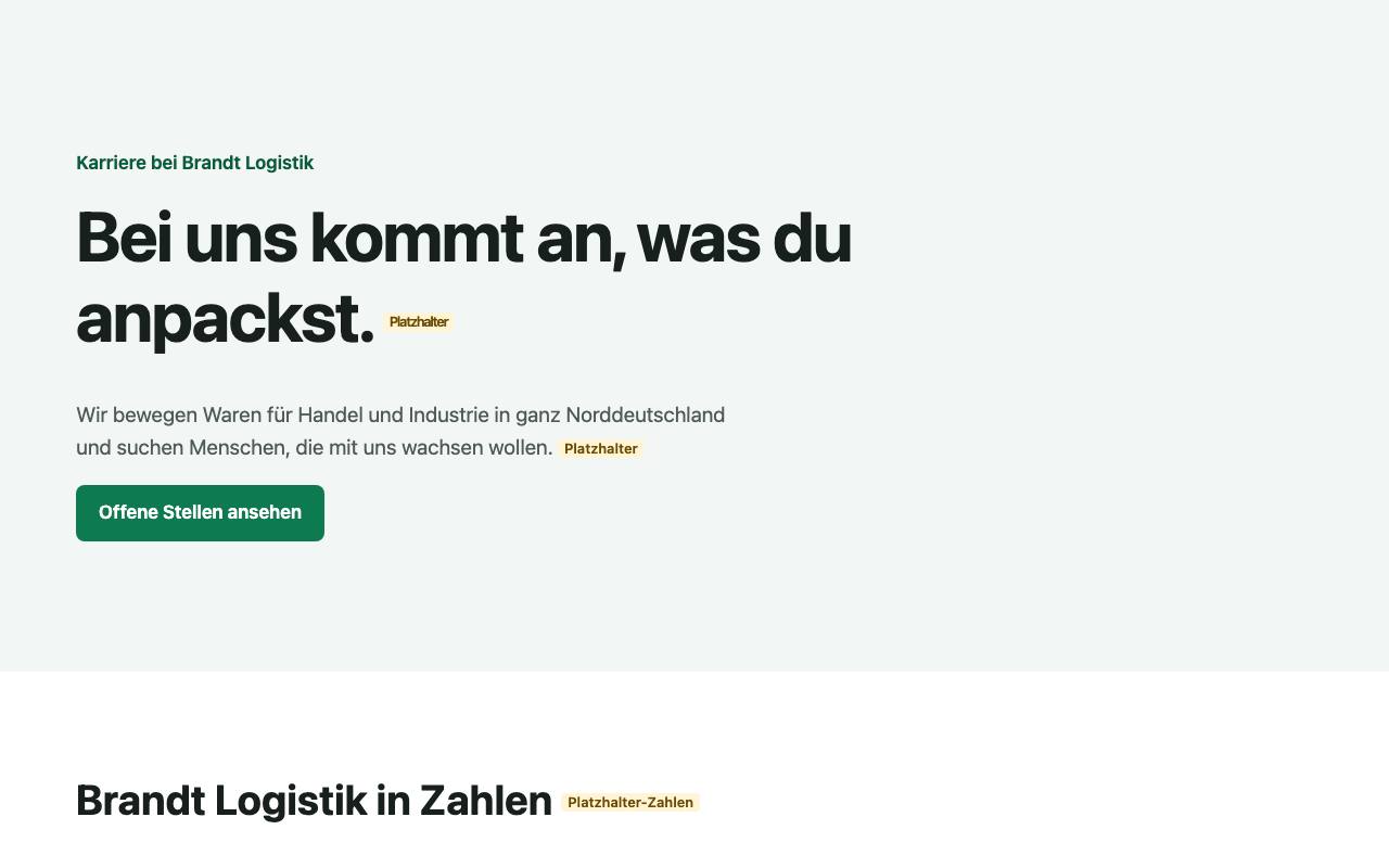 Beispielergebnis: Karriereseite mit Stellenliste