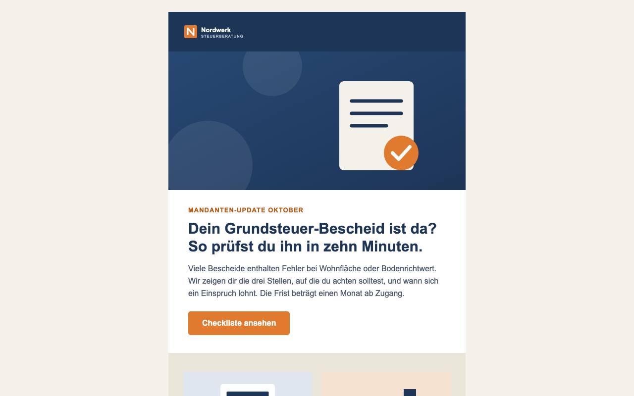 Beispielergebnis: HTML-Newsletter-Vorlage